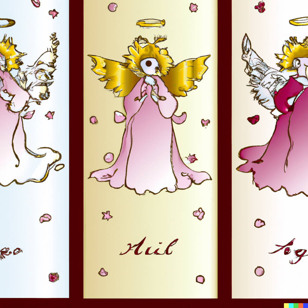 3 Engelkarten liegen nebeneinander. Es scheint ein mystisches Deck zu sein.