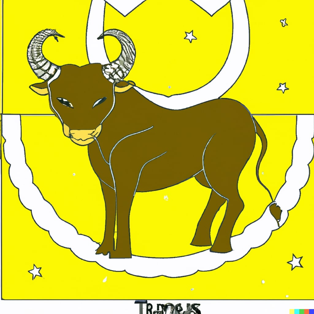 Das Bild zeigt das Symbol für das Sternzeichen Stier im Horoskop. Es besteht aus einer stilisierten Darstellung eines Stierkopfes mit langen Hörnern. Der Stier symbolisiert Stärke, Stabilität und Ausdauer, die für dieses Sternzeichen typisch sind. Die Hörner des Stiers stehen auch für Entschlossenheit und Durchsetzungsvermögen. Das Symbol des Stiers im Horoskop ist auch ein Hinweis auf die Sinnlichkeit, die Geduld und die Standhaftigkeit, die für den Stier charakteristisch sind. Die aufrechte Haltung des Stierkopfs steht auch für die Zuverlässigkeit und Beständigkeit des Stier-Geborenen. Das Sternzeichen Stier wird oft als bodenständig, sinnlich und treu beschrieben, was auch durch das Symbol des starken Stiers zum Ausdruck kommt.