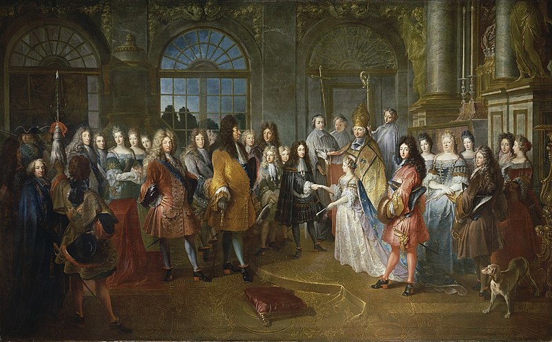 Die Hochzeit Ludwigs von Frankreich, Herzog von Burgund, mit Marie-Adélaide von Savoyen im Jahr 1697.
